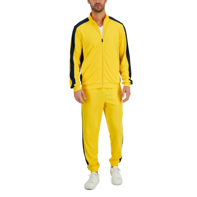 ID Ideology Men's Regular-Fit Moisture-Wicking Knit Track Jacket Large Yellow
