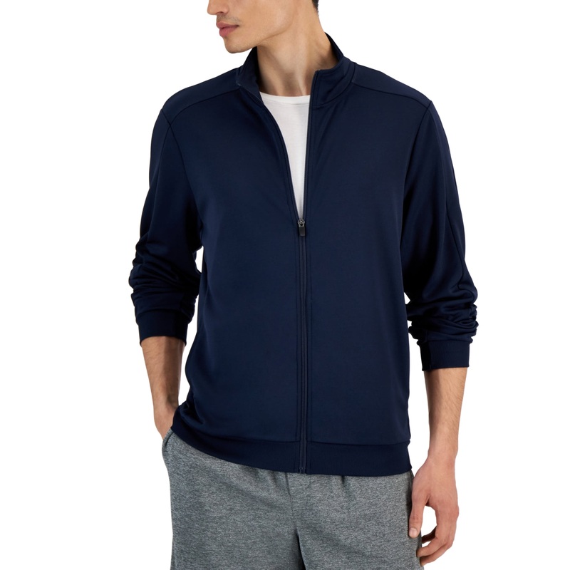 Ideology Men S Big & Tall Regular-Fit Moisture-Wicking Knit Jacket 3XB Navy Blue