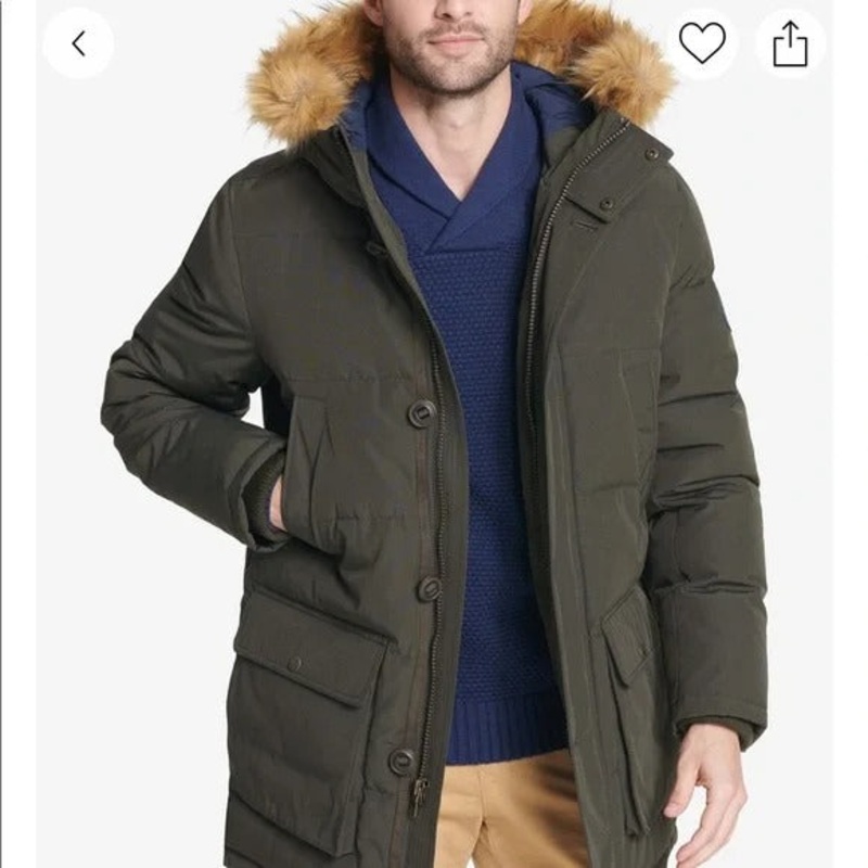 Tommy Hilfiger Mens Long Snorkel Coat 3XL XXXL Dark Green