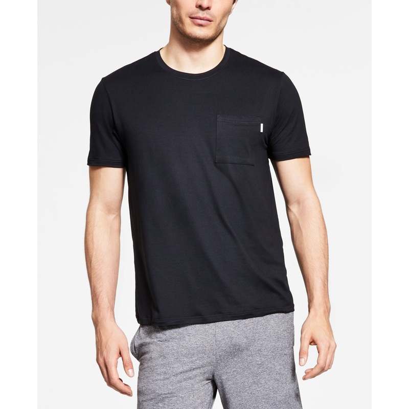Alfani Men's Performance Pajama Short Sleeve Crewneck T Shirt Deep Black Medium