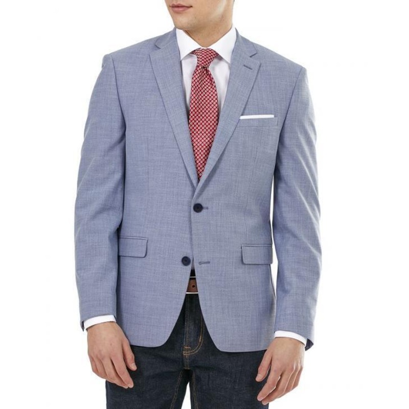 Bar III Men's Slim-Fit Solid Blazer Sport Coat 42L Light Blue