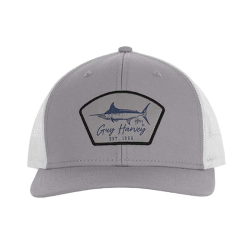 Guy Harvey Cali Vibes Mens Mesh Trucker Hat Grey