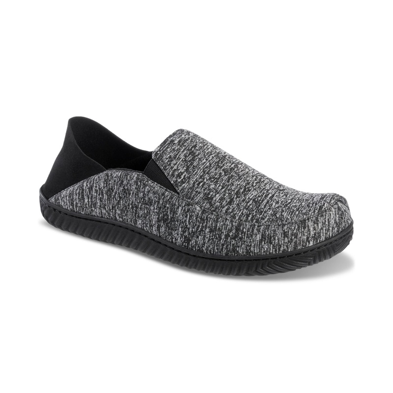 Isotoner Mens Memory Foam Slippers Heather Black  Medium 8 to 9