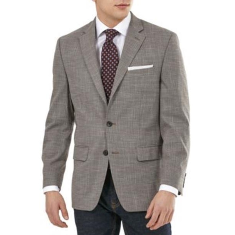 Lauren Ralph Lauren Mens Brown Check Weave Suit Jacket 38S