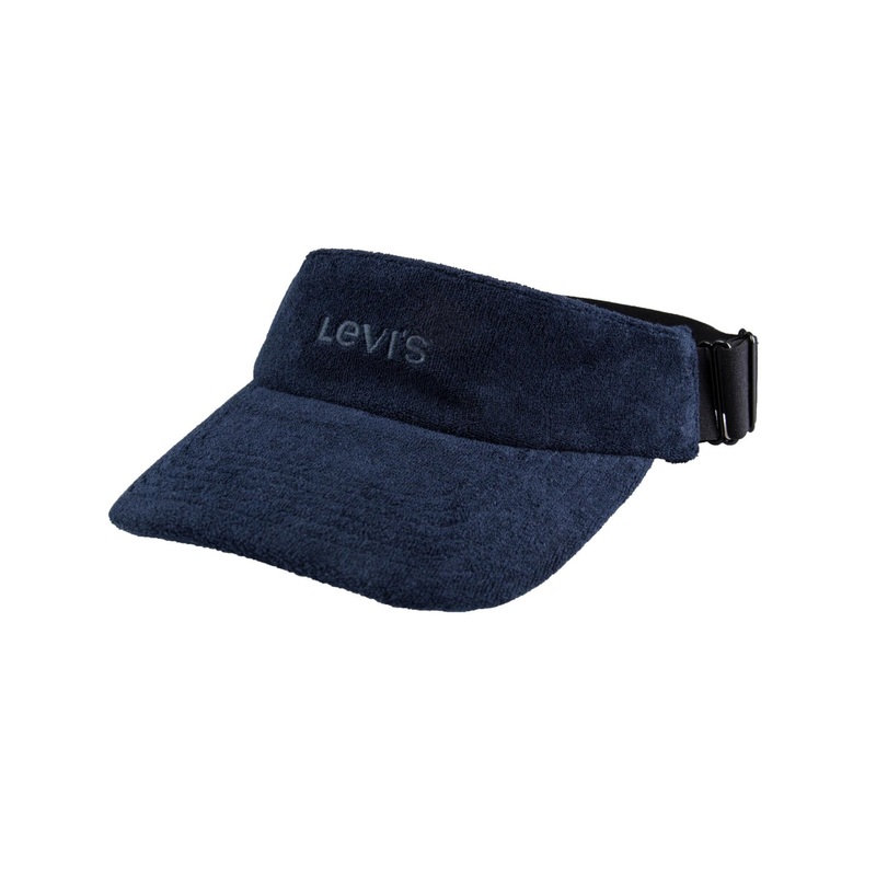 Levi's Men's Adjustable Terry Cloth Visor Navy Blue