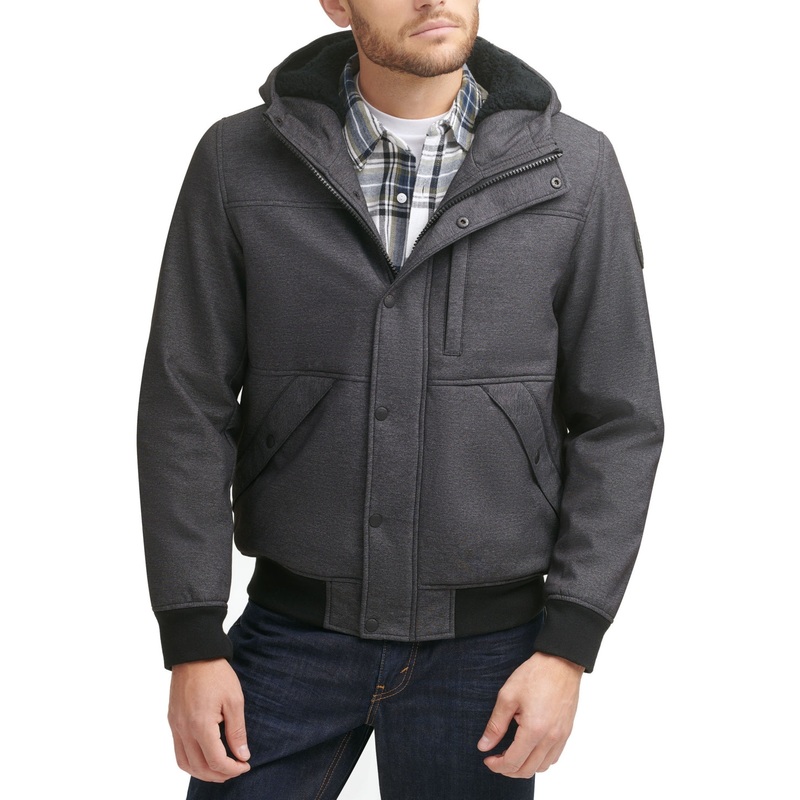 Levi's Men's Soft Shell Sherpa Lined Hooded Jacket XL Dark Gray