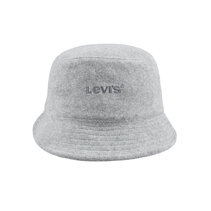 Levi's Men's Tonal Terry Cloth 2.5 Brim Bucket Hat Grey Small