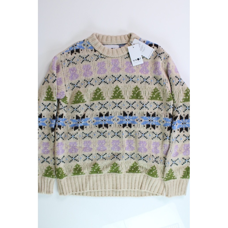 NN07 Mens Stein Holiday Thick Wool Crewneck Sweater Medium