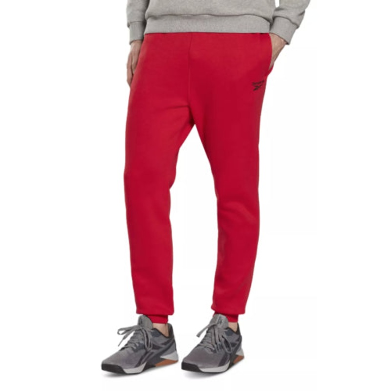 REEBOK Men's Identity Classic Fleece Drawstring-Waist Logo Jogger Pants Red 2XL