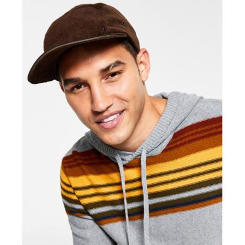 Sun + Stone Men's Solid Panel Cap Hat Brown