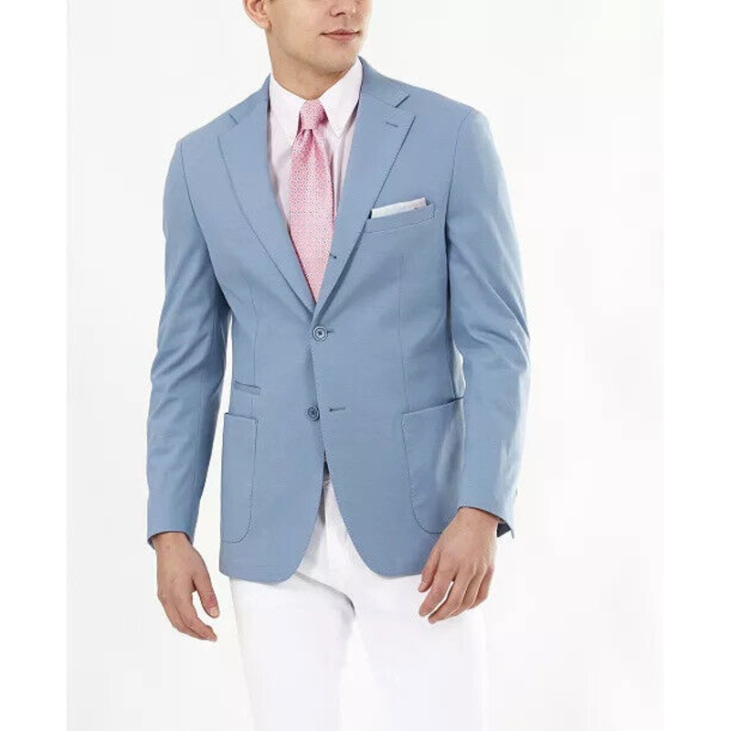 Tallia Men's Slim-Fit Blazer Indigo Blue Medium Sport Coat Unlined