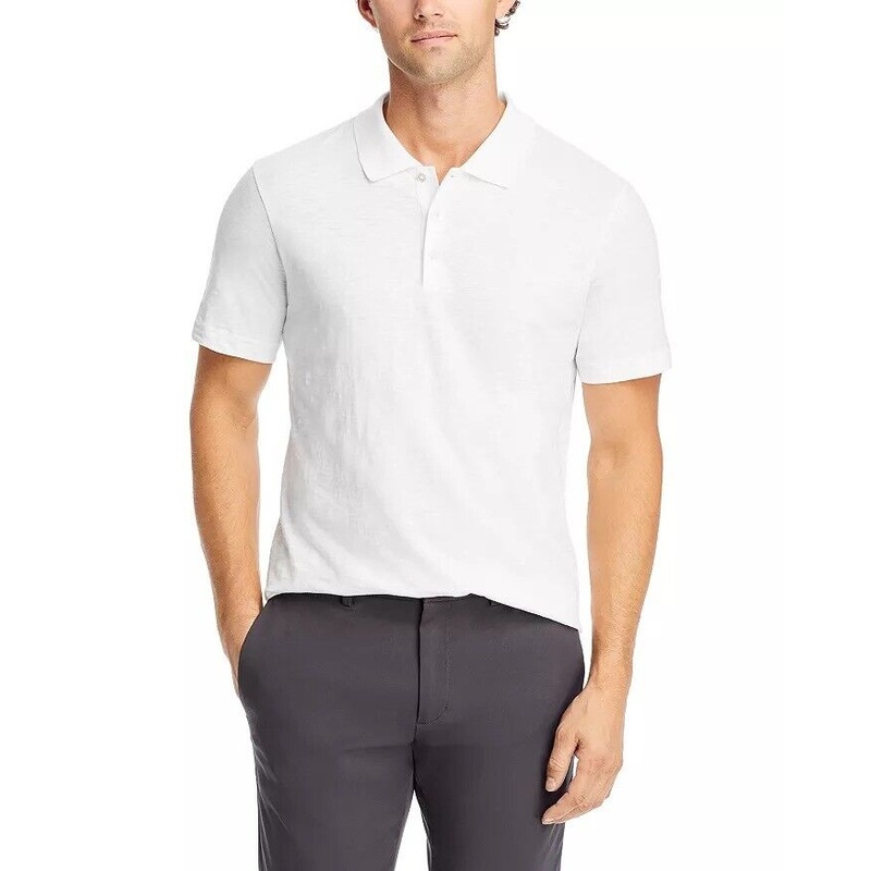 Theory Mens Bron Cotton Regular Fit Polo Shirt XL White
