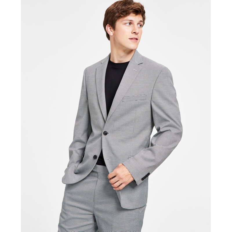 Alfani Men's Slim Fit Pattern Suit Jacket Black White 38R