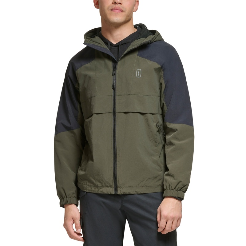 Bass Outdoor Men's Colorblocked Zip-Front Water-Resistant Jacket XL Green