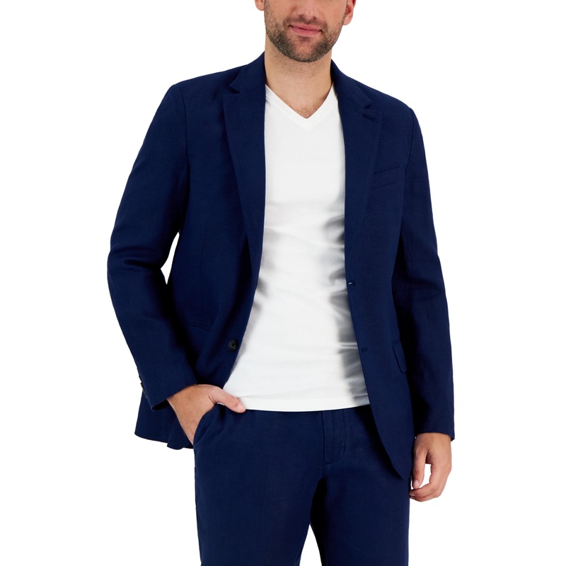Club Room Men's Tailored Fit Blazer Navy Blue Medium