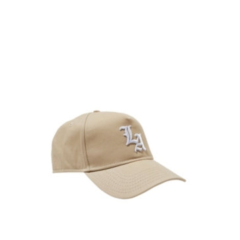 Cotton On Men's Curved Peak Snapback Hat Khaki Beige