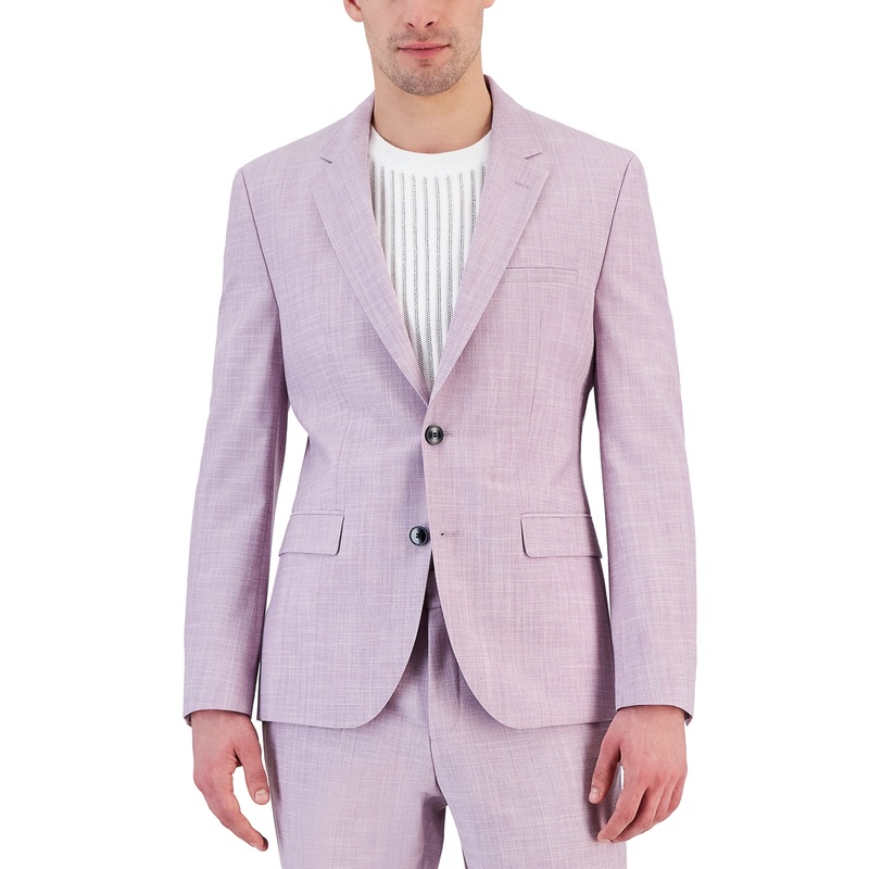 Hugo by Hugo Boss Men's Modern-Fit Superflex Suit Jacket 36R Purple