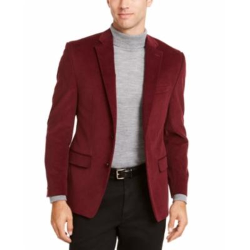 Lauren Ralph Lauren Classic Fit Ultraflex Corduroy Sport Coat Crimson Red 44S