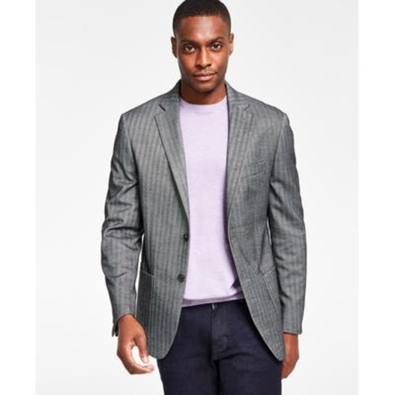 Lauren Ralph Lauren Men's Classic Fit Herringbone Sport Coat Black Grey 42L