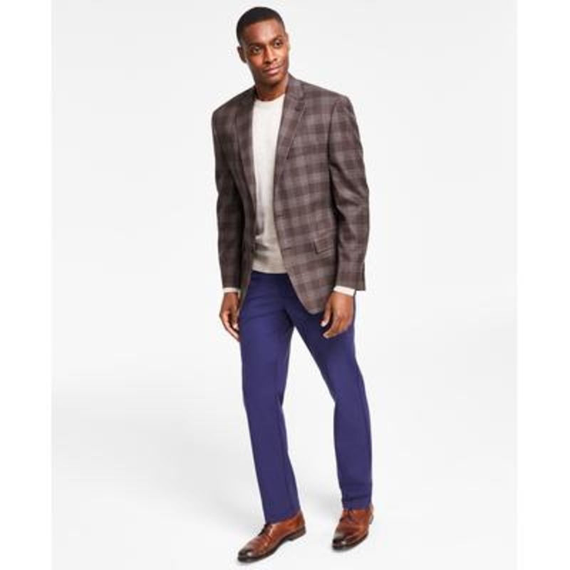 Lauren Ralph Lauren Men's Classic Fit Ultraflex Plaid Sport Coat Brown Blue 40S