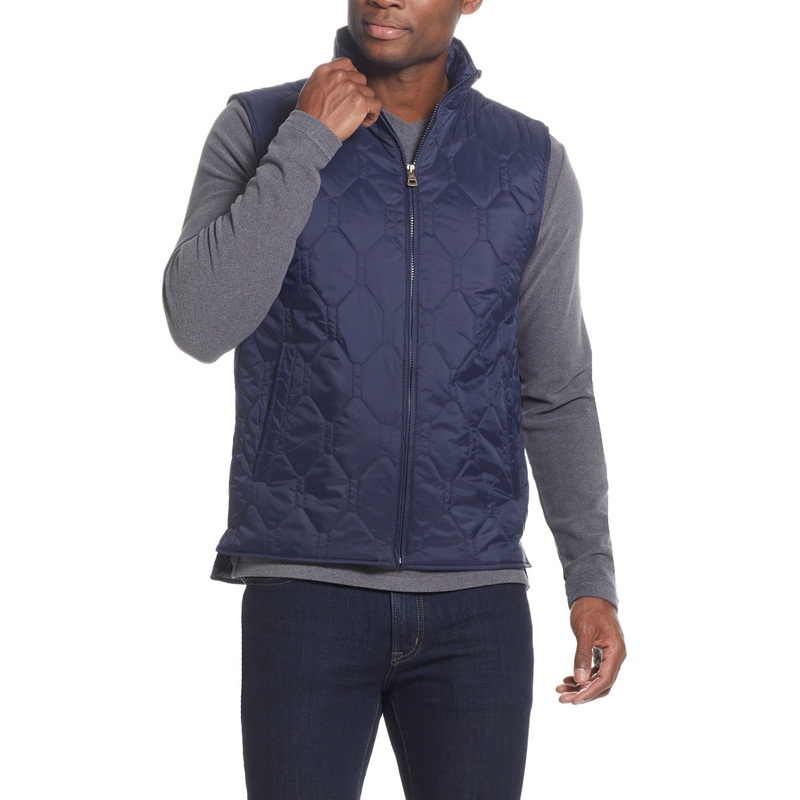 Weatherproof Vintage Men's Lightweight Hexagon Quilted Vest XXL Navy Blue