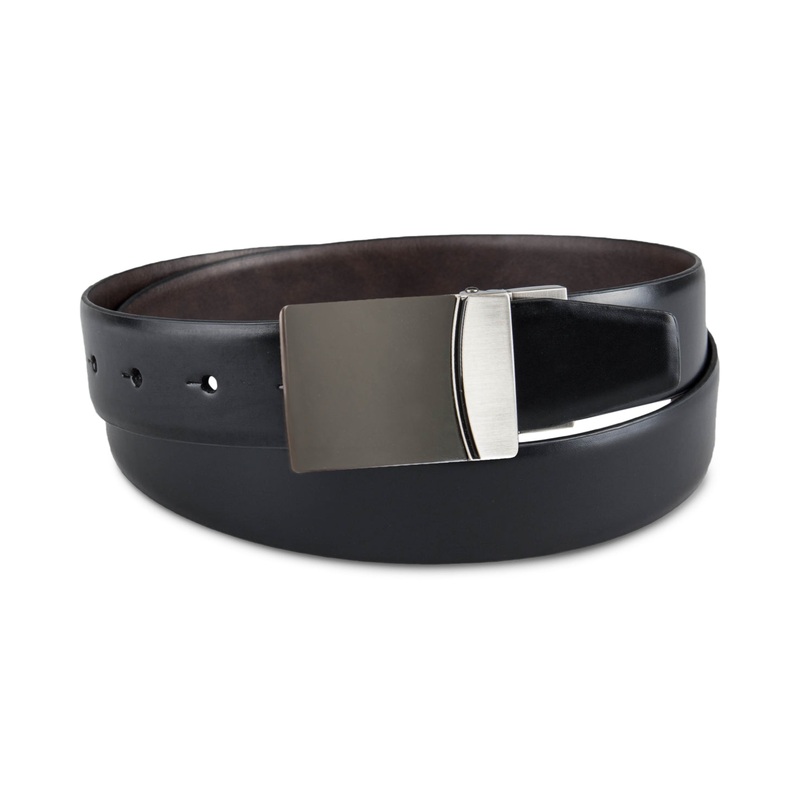 Alfani Men's Reversible Two-Way Plaque Belt  Black Brown Large