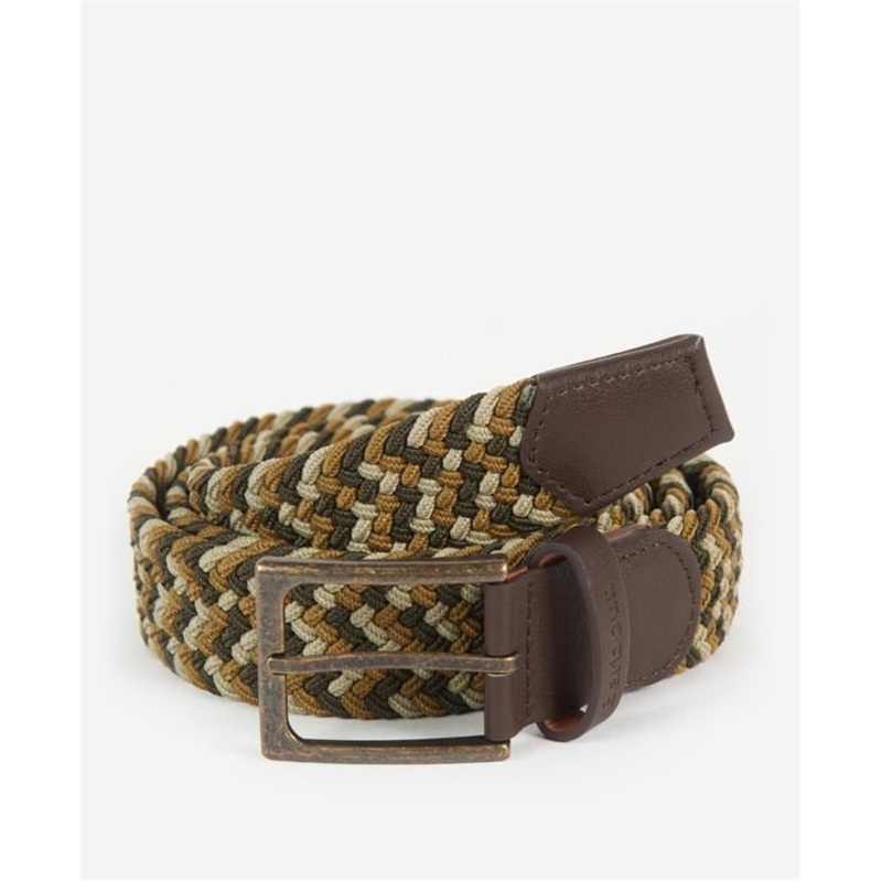 Barbour Men's Tartan Ford Web Belt Medium 34 - 36 Green Olive