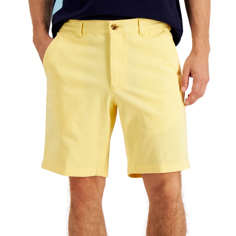 Club Room Men's Regular-Fit 9" 4-Way Stretch Shorts 38 Yellow