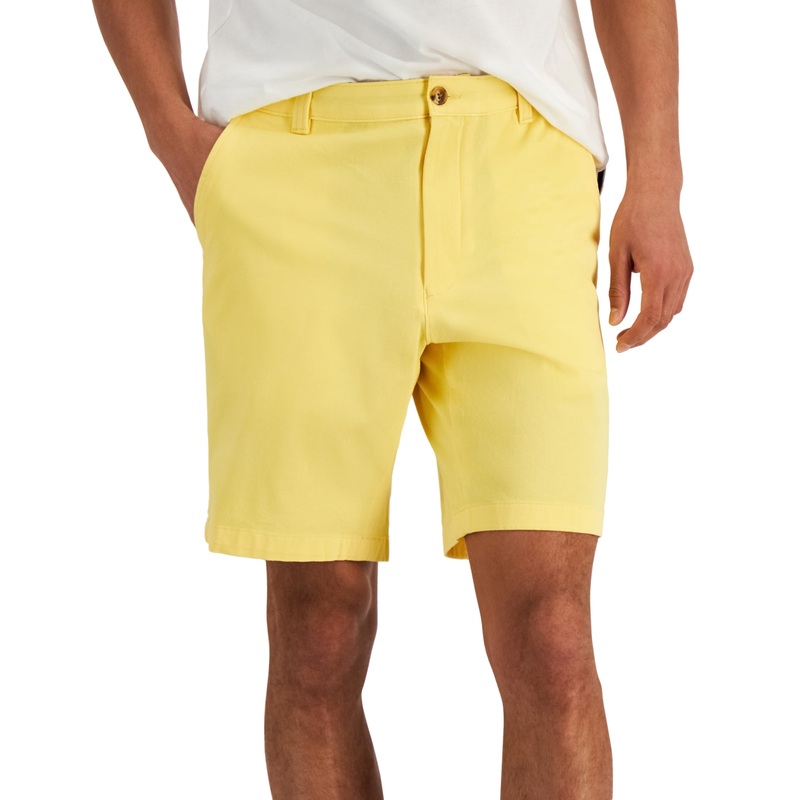 Club Room Mens Regular-Fit Stretch Shorts Sun Wash Yellow Size 40