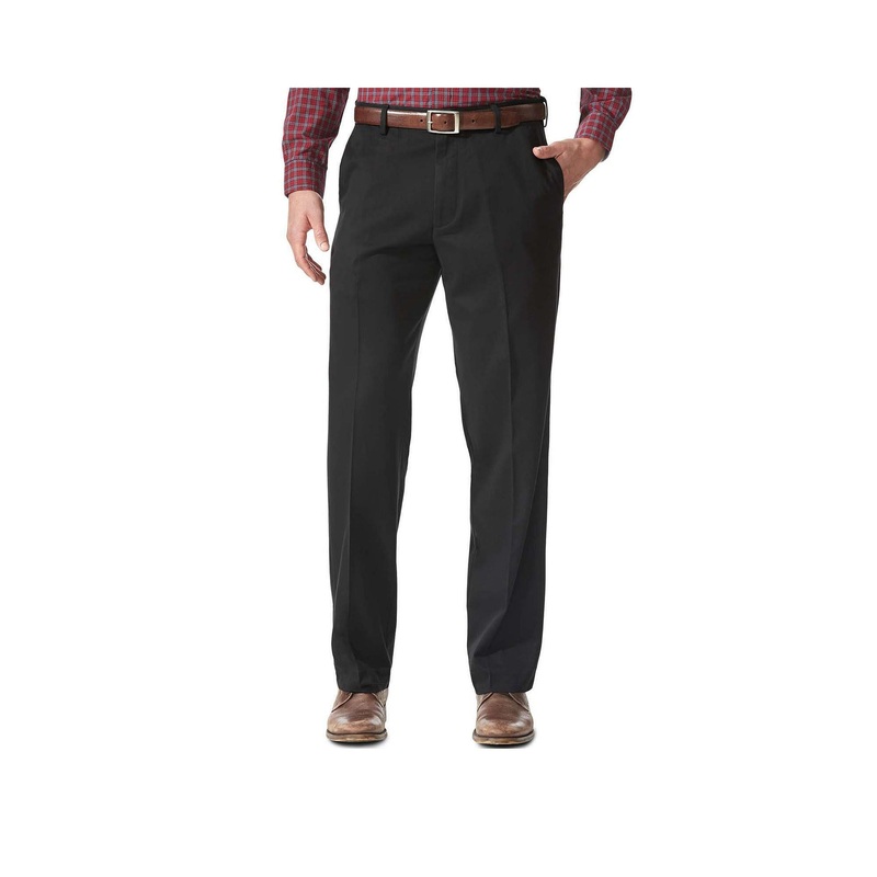 Dockers Mens Relaxed Fit Wrinkle Resistant Khaki Pants Black 30 x 30
