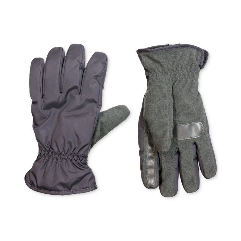 Isotoner Signature Men's Insulated Water Repellent Active Gloves Grey Medium
