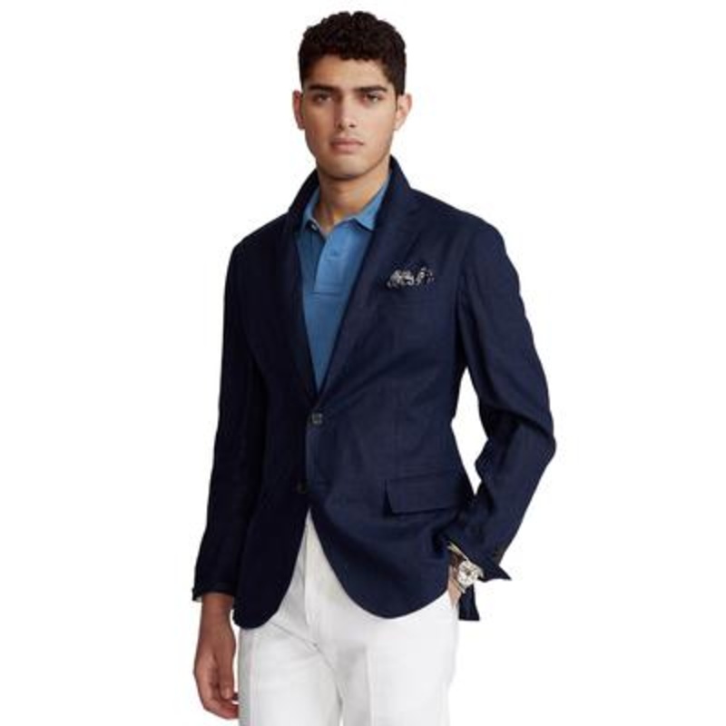 Polo Ralph Lauren Men's Polo Soft Slub Linen Suit Jacket Navy Blue XL