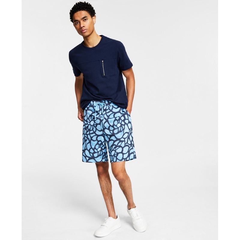 Inc International Concepts Men's Floral Sweat Shorts Medium Blue
