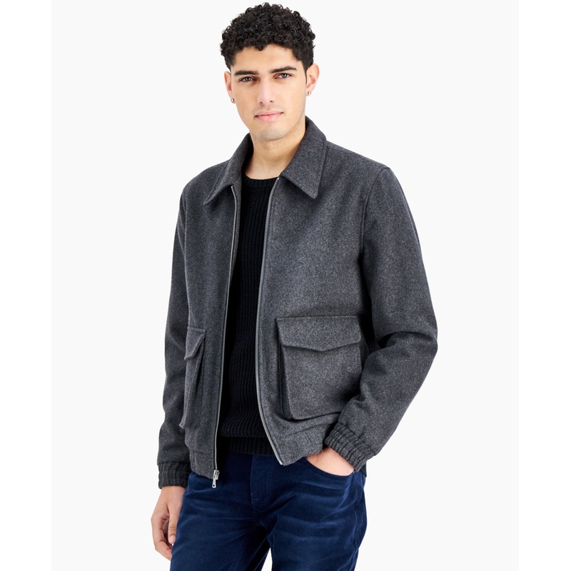INC International Concepts Men's Harper Flap Pocket Jacket Grey XL