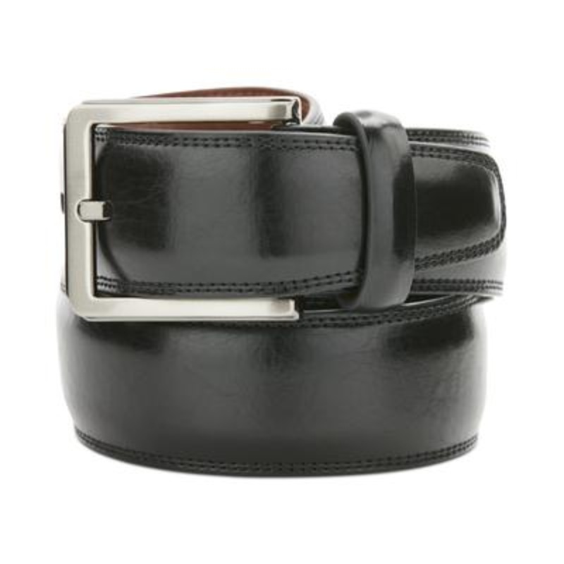 Perry Ellis Portfolio Men's Faux Leather Belt Black Medium 34 36