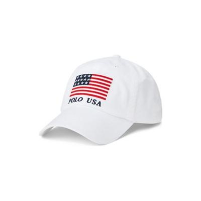 Polo Ralph Lauren Men's Flag Chino Baseball Cap White