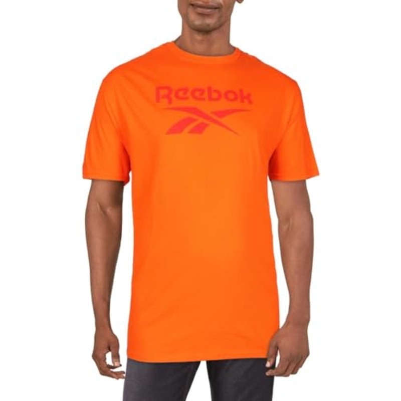 Reebok Men's Identity Short Sleeve Logo Graphic T-Shirt Orange XXL 2XL