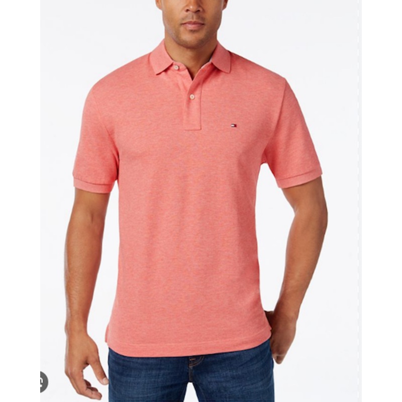 Tommy Hilfiger Men's Custom Fit Ivy Polo Shirt Legion Peach XXL Orange