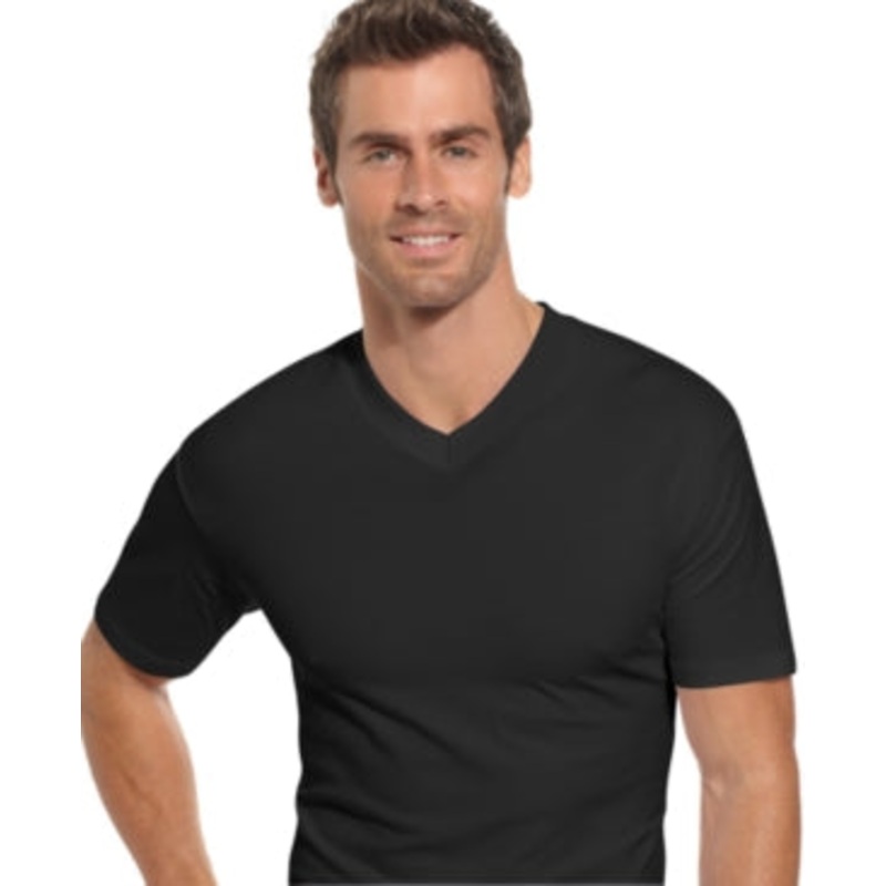 Alfani Men's Black V-Neck T Shirt 2 Pack Small