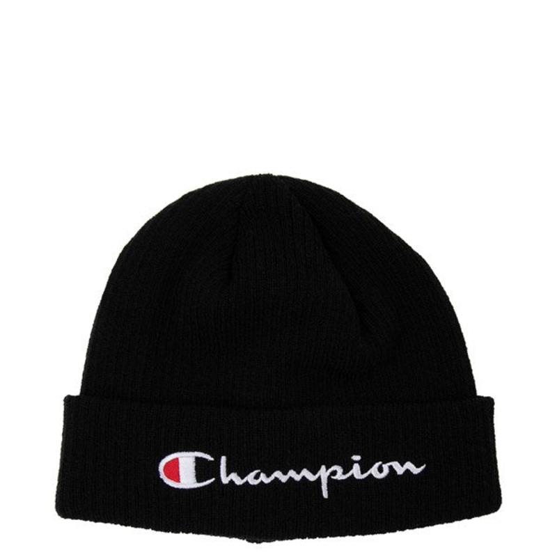 Champion Men's Script Logo Beanie Hat Black
