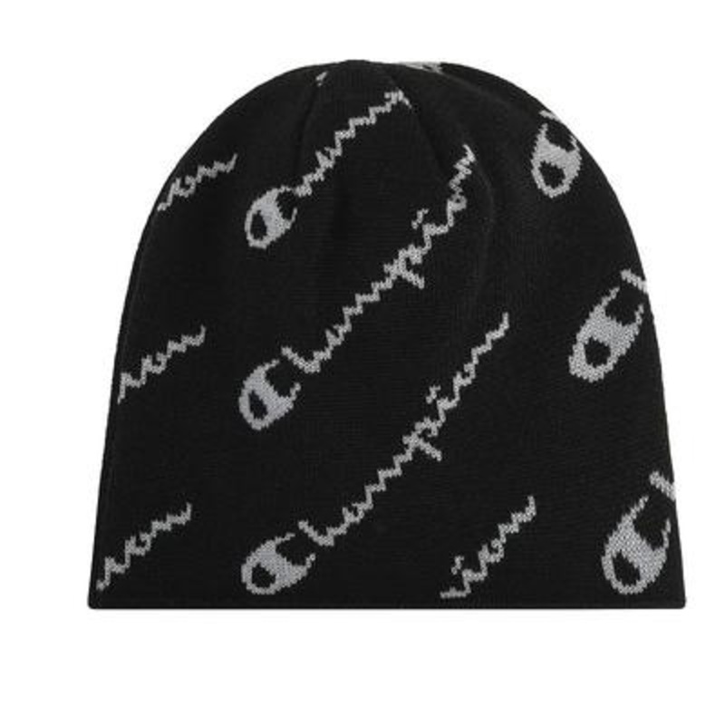 Champion Mens Tilt Reversible Beanie Hat Black Grey