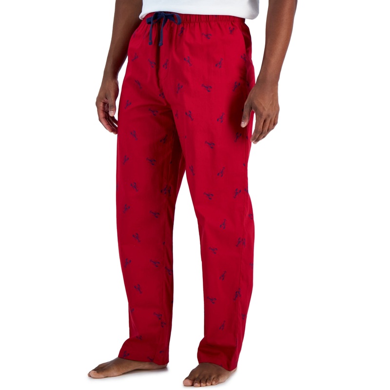Club Room Men's Lobster Print Pajama Pants Red Small