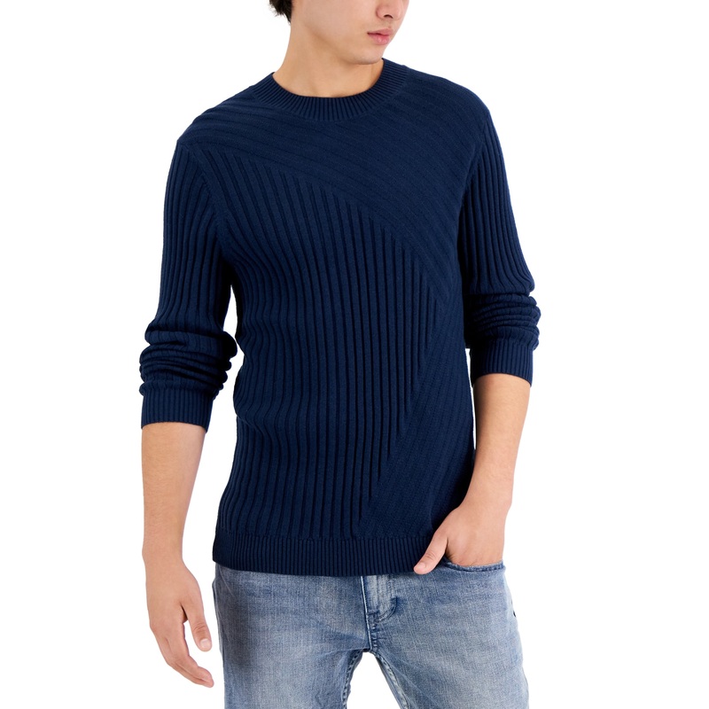 I.N.C. International Concepts Mens Tucker Crewneck Sweater Basic Navy XL
