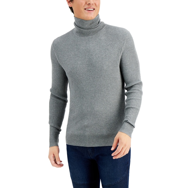 International Concepts Mens Ascher Rollneck Sweater Heather Grey XL