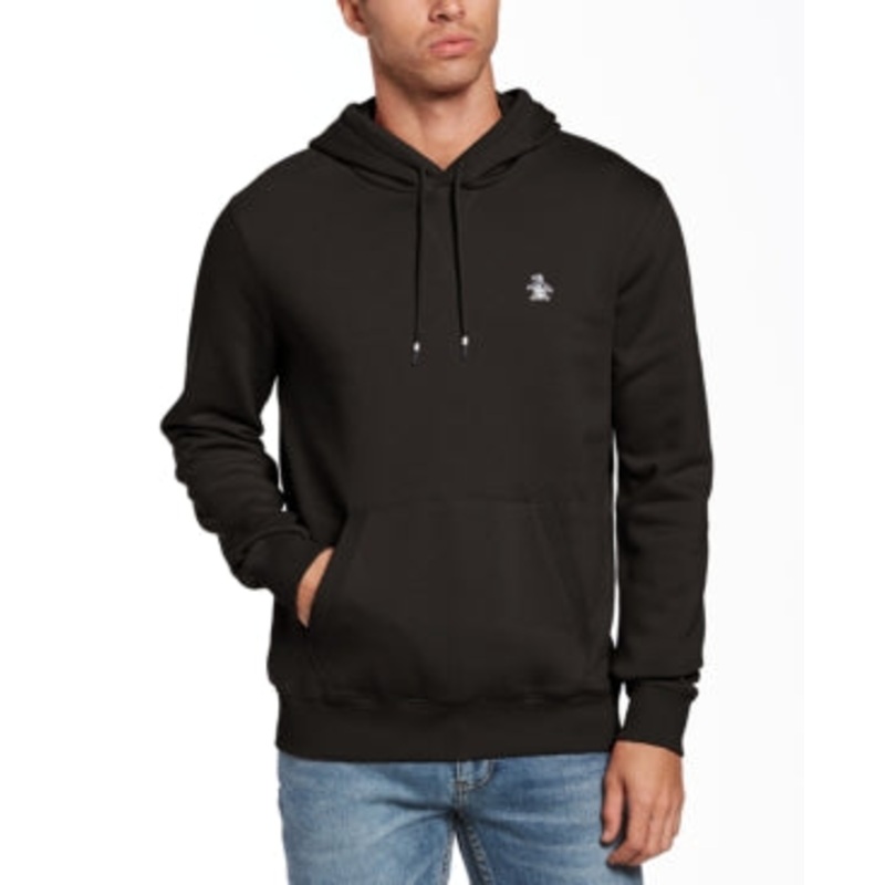Original Penguin Mens Slim Fit Fleece Sweatshirt Hoodie Black XL