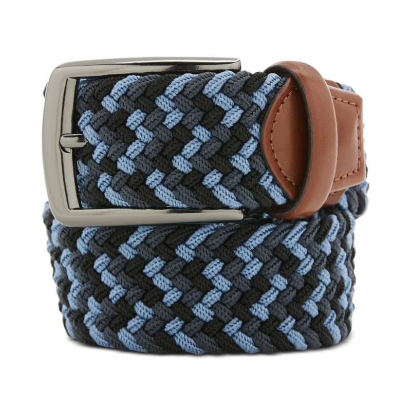 Perry Ellis Mens Happy Blue Stretch Woven Belt Size Small 30 to 32