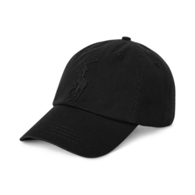 Polo Ralph Lauren Men's Big Pony Chino Baseball Hat Cap Black