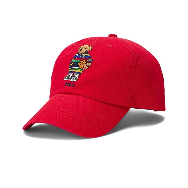 Polo Ralph Lauren Men's Polo Bear Chino Ball Cap Hat Bold Red