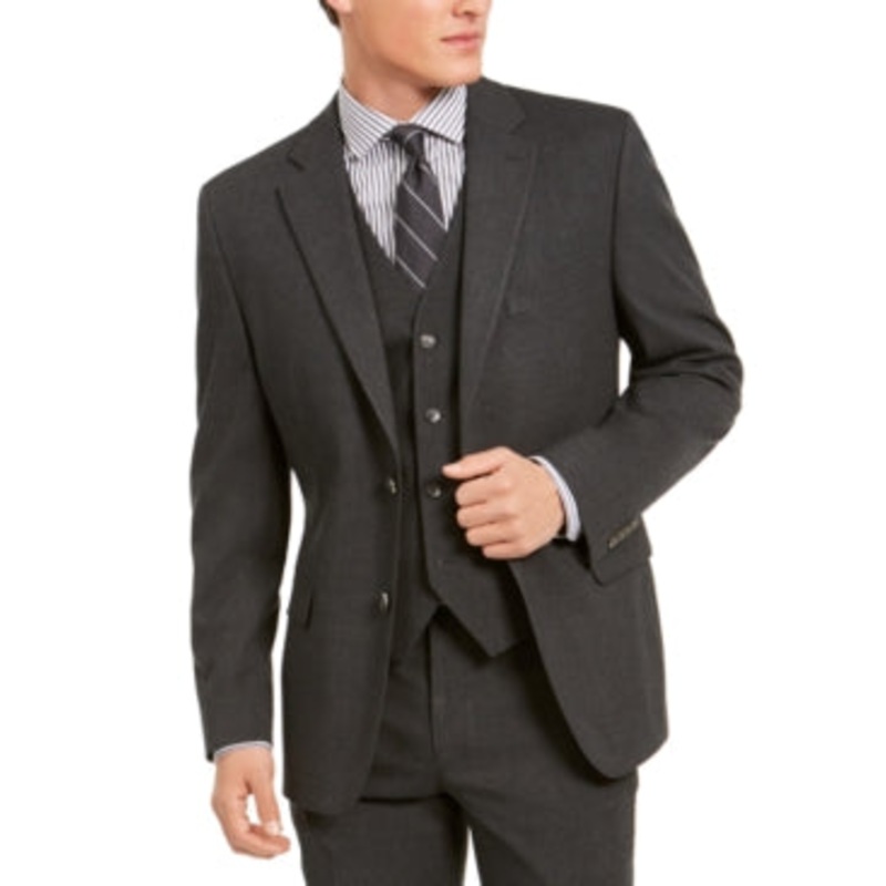 Alfani Men's Classic-Fit Stretch Suit Jacket Charcoal Grey 36S