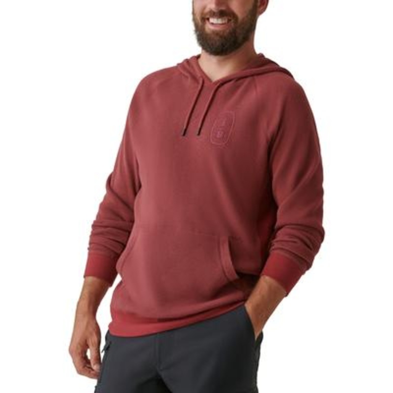 Bass Outdoor Mens Bay Waffle Knit Sweatshirt Hoodie Oxblood Red 2XL